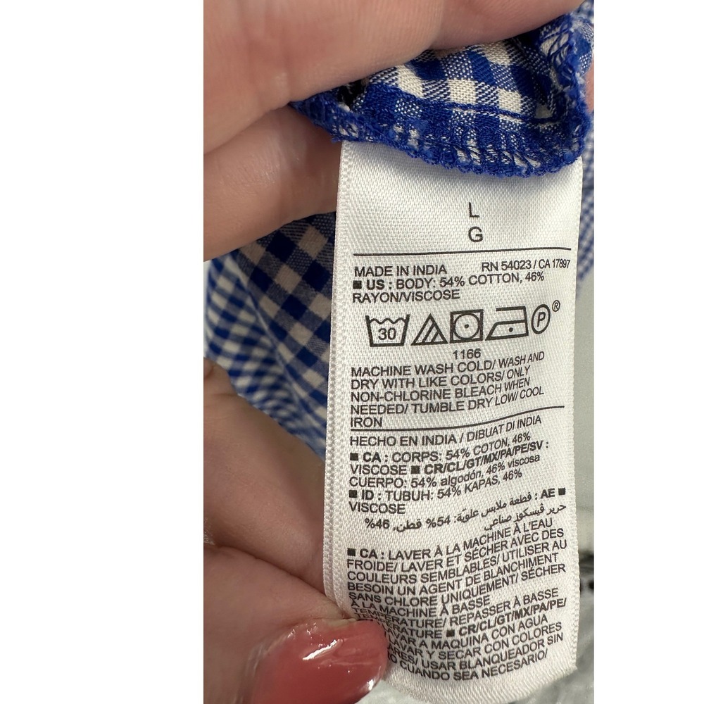 Old Navy Cami Dress Womens L Gingham Country Prairie Flowy Lightweight Boho - Picture 5 of 8